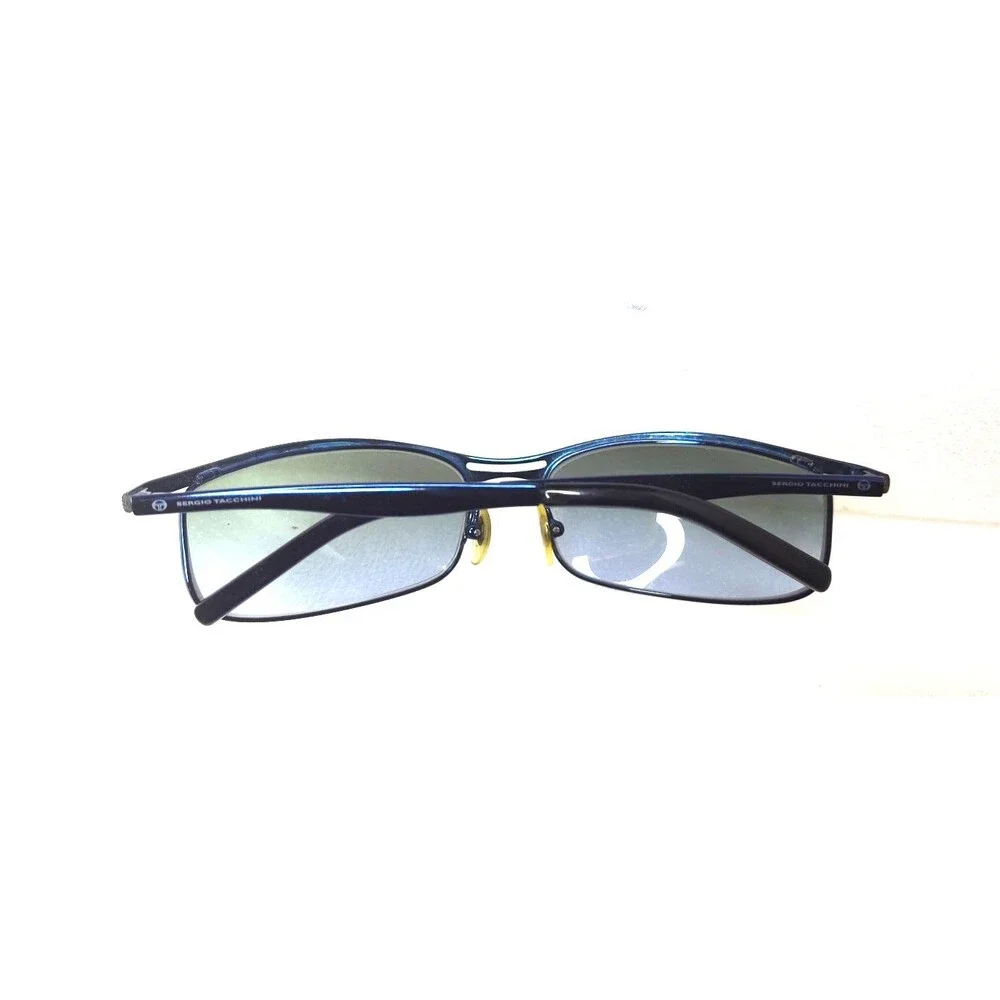 Sergio Tacchini T871/17 Italy Blue Black Wrap Metal Sunglasses UV400 60-17-130mm